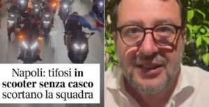 Salvini ai tifosi del Napoli in scooter