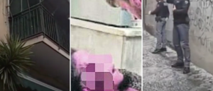 Le immagini della caduta di Sabrina dopo la lite